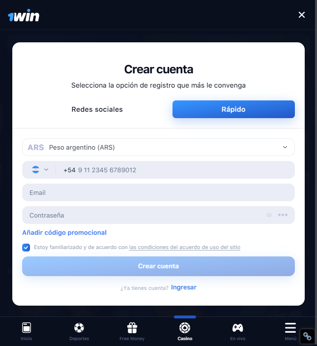 1win-casino-formulario-de-registro